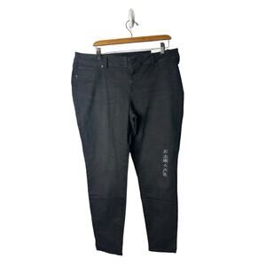 MAURICES Jeggings Womens XL Black Denim Flex low Rise Distressed NEW‎
